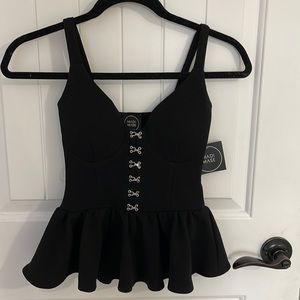 Black Peplum Top